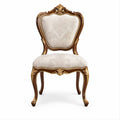 Sedia classica in legno massello Avorio, Noce e Oro con schienale sagomato, 52 x 58 x 108 cm